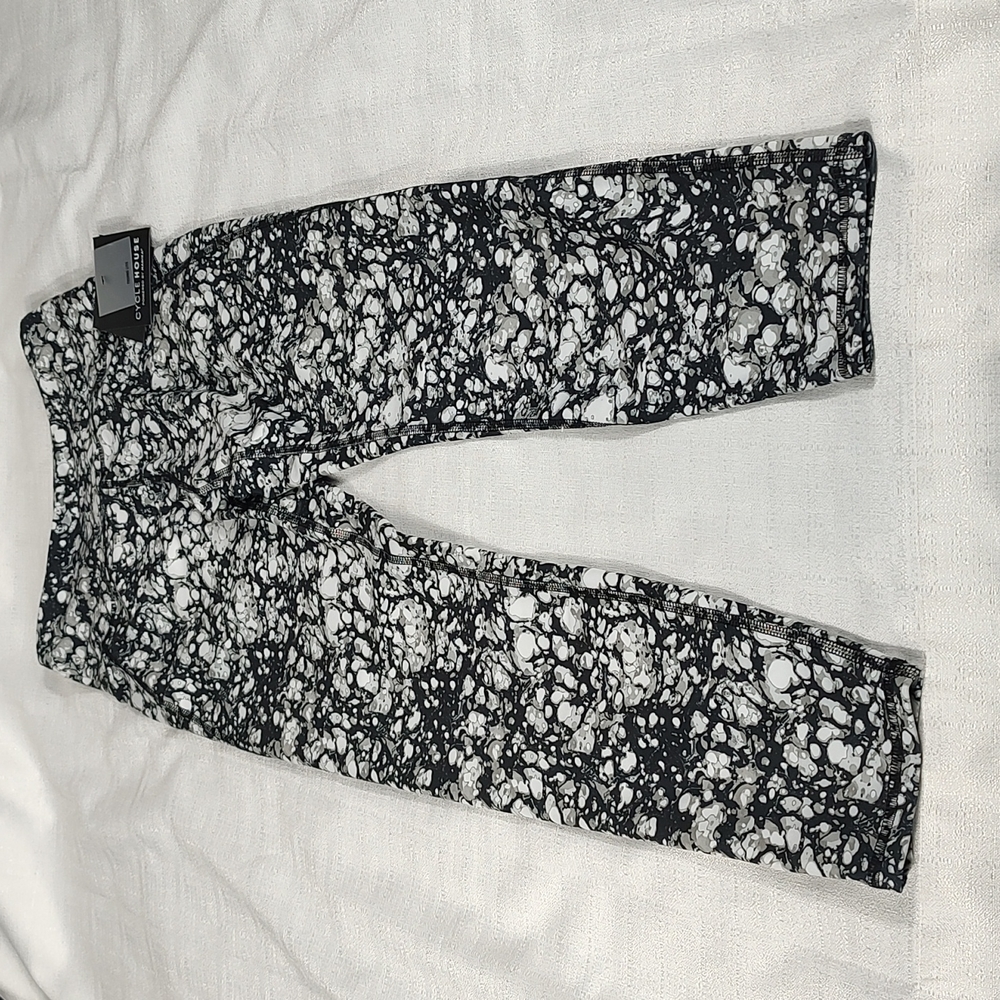 Cycle House Black and White Marble Activewear Leggings Techno lite Size Medium